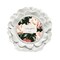 4x4 White Round Resin Ornate Flower Design Picture Frame with Beaded Border, for Tabletop and Wall Display, Floral Home Décor (White)